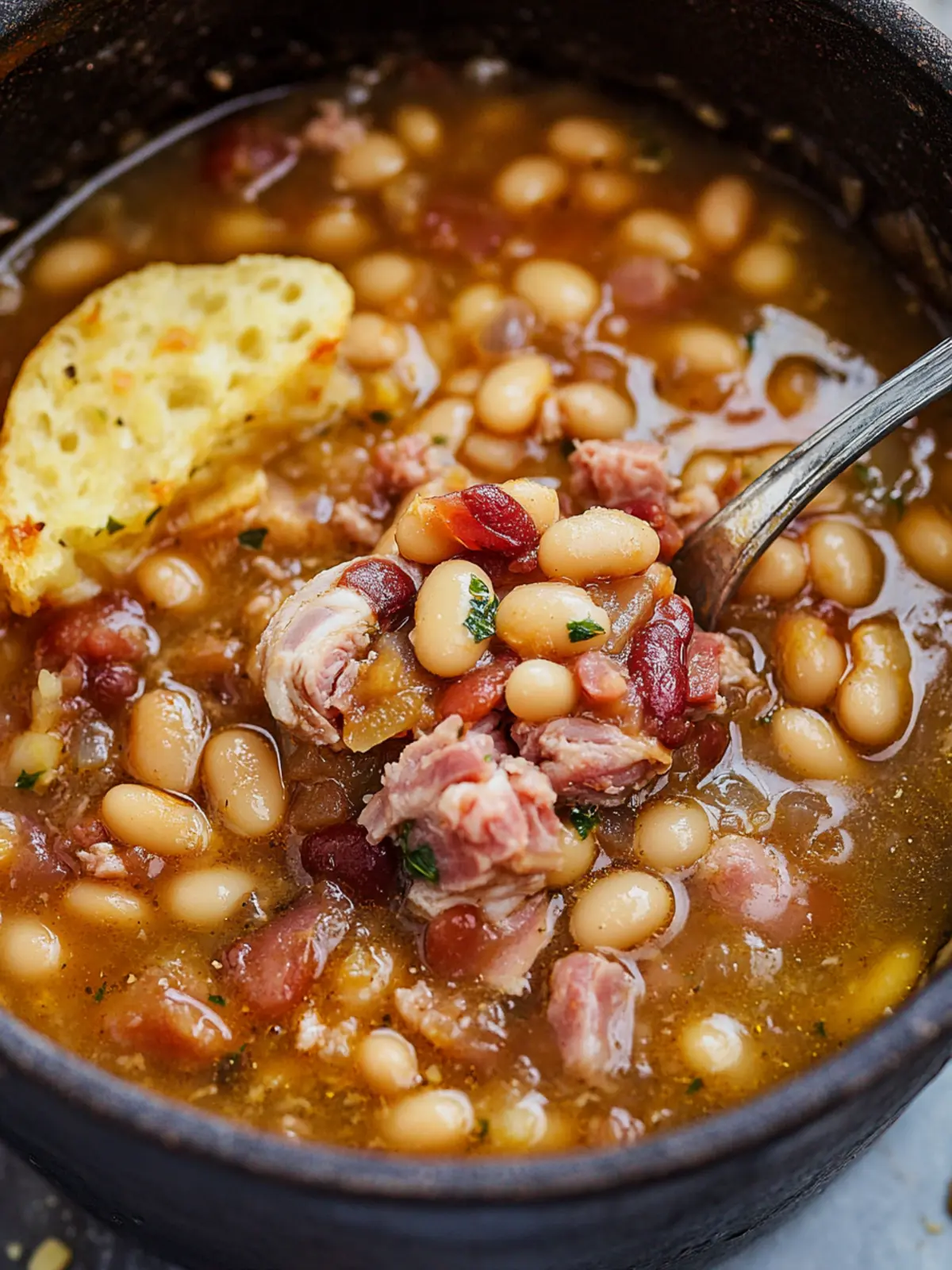 Beans Cooked with Ham Hocks