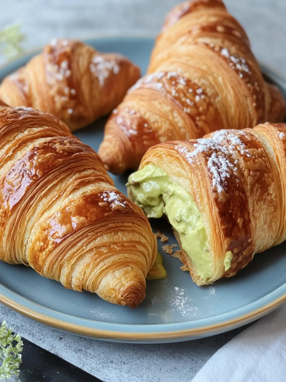 Pistachio Cream Croissants