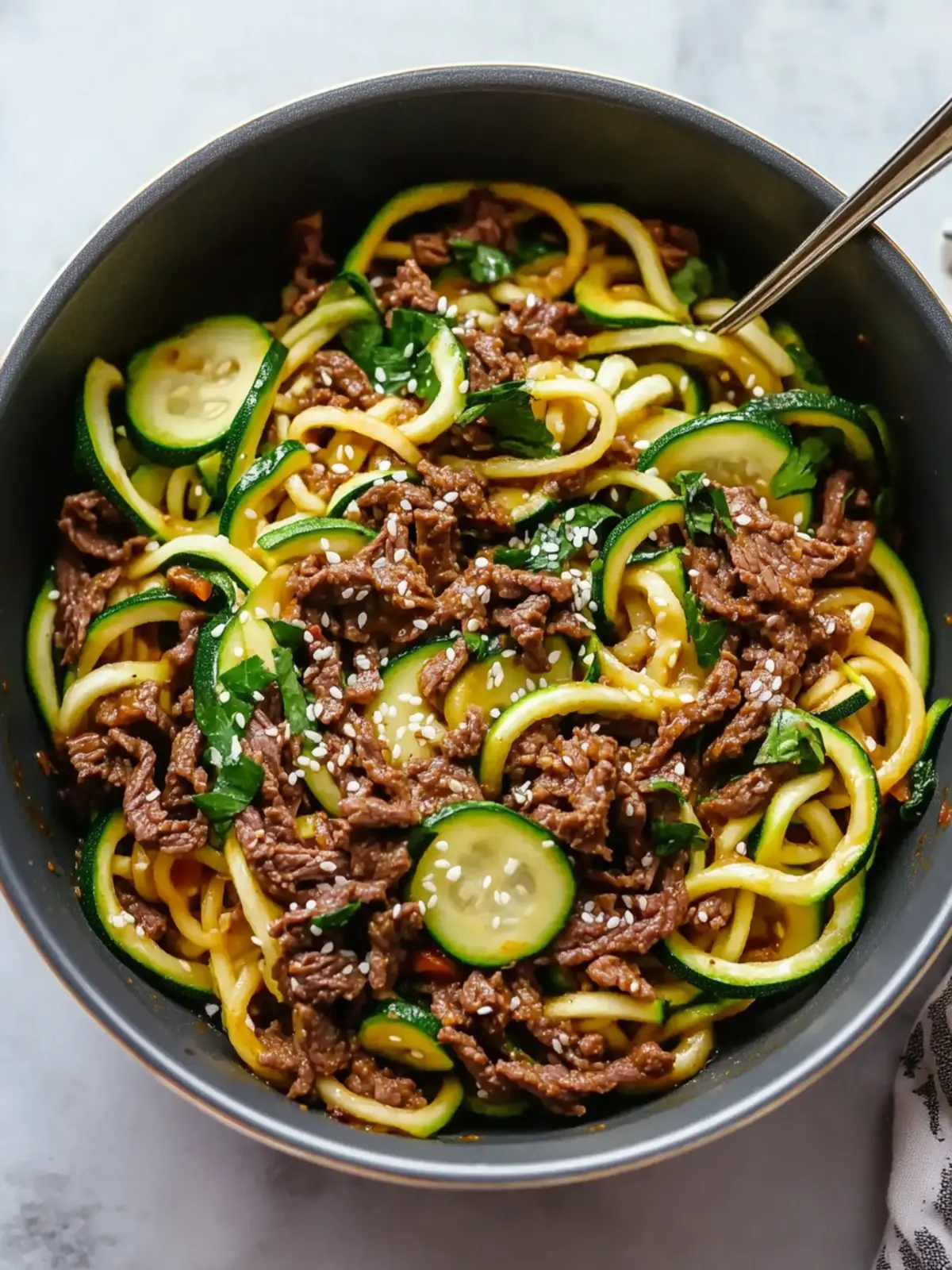 Korean Beef Zucchini Noodles
