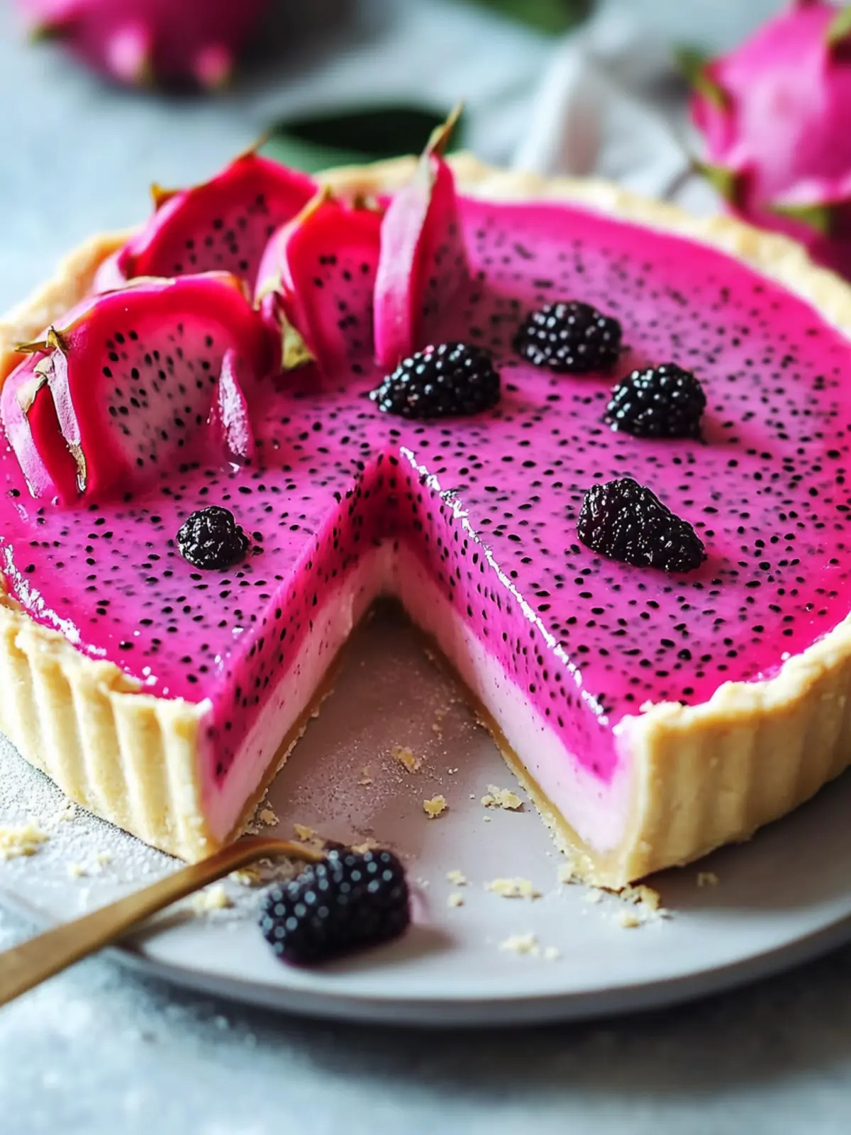 Dragon Fruit Cream Pie