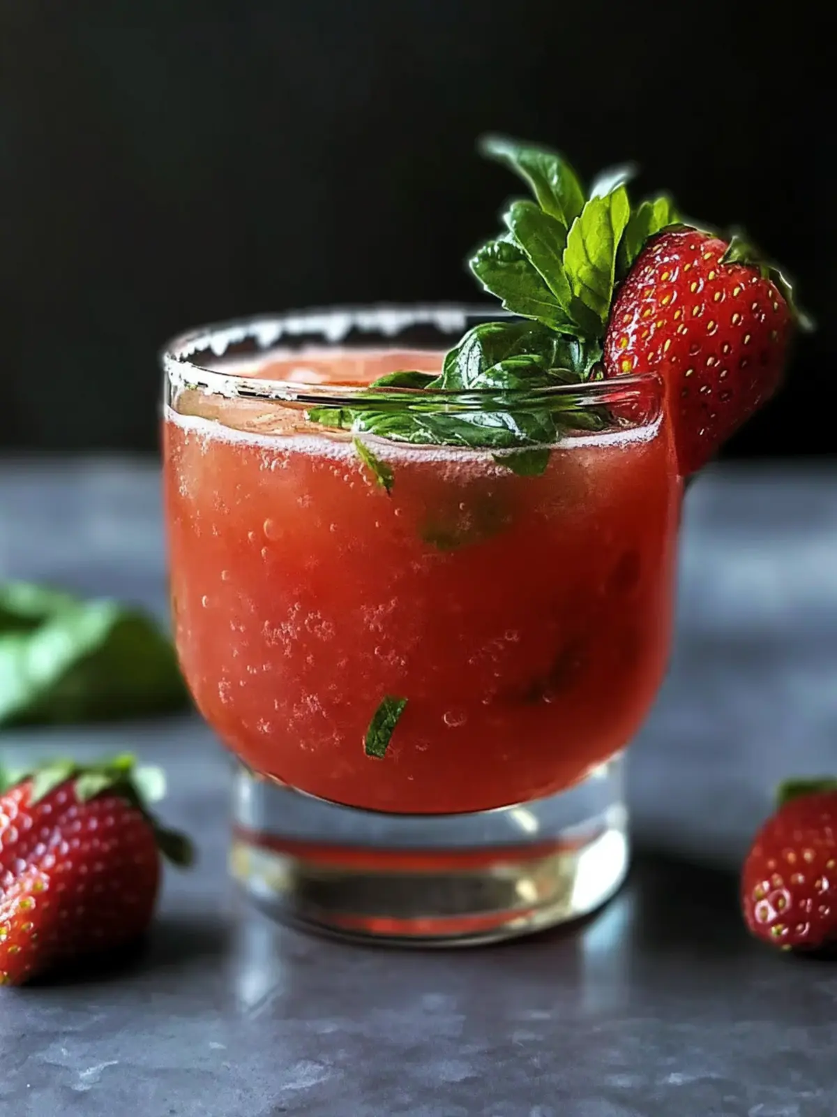 Strawberry Basil Smash Cocktail