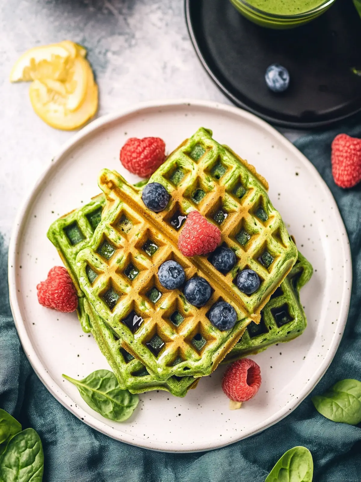Green Waffles with Spinach