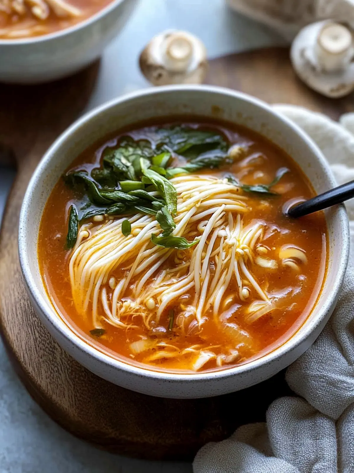 Tomato Enoki Mushroom Soup