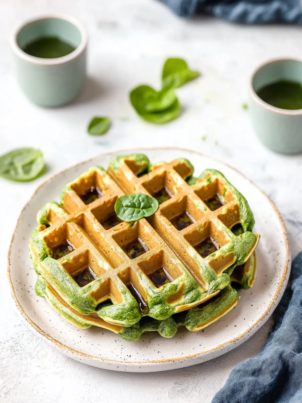 Green Waffles with Spinach