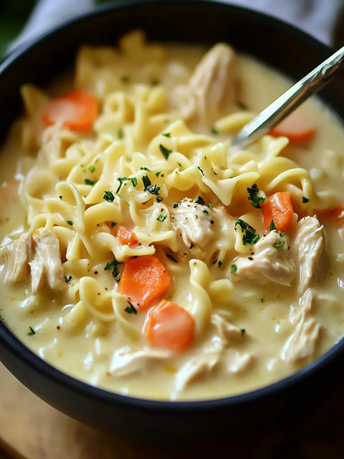 Creamy Crack Chicken Noodle Soup