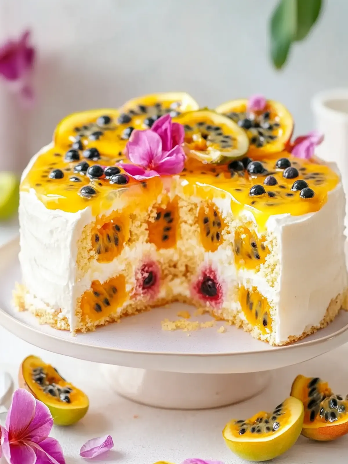 Passion Fruit Poke Cake