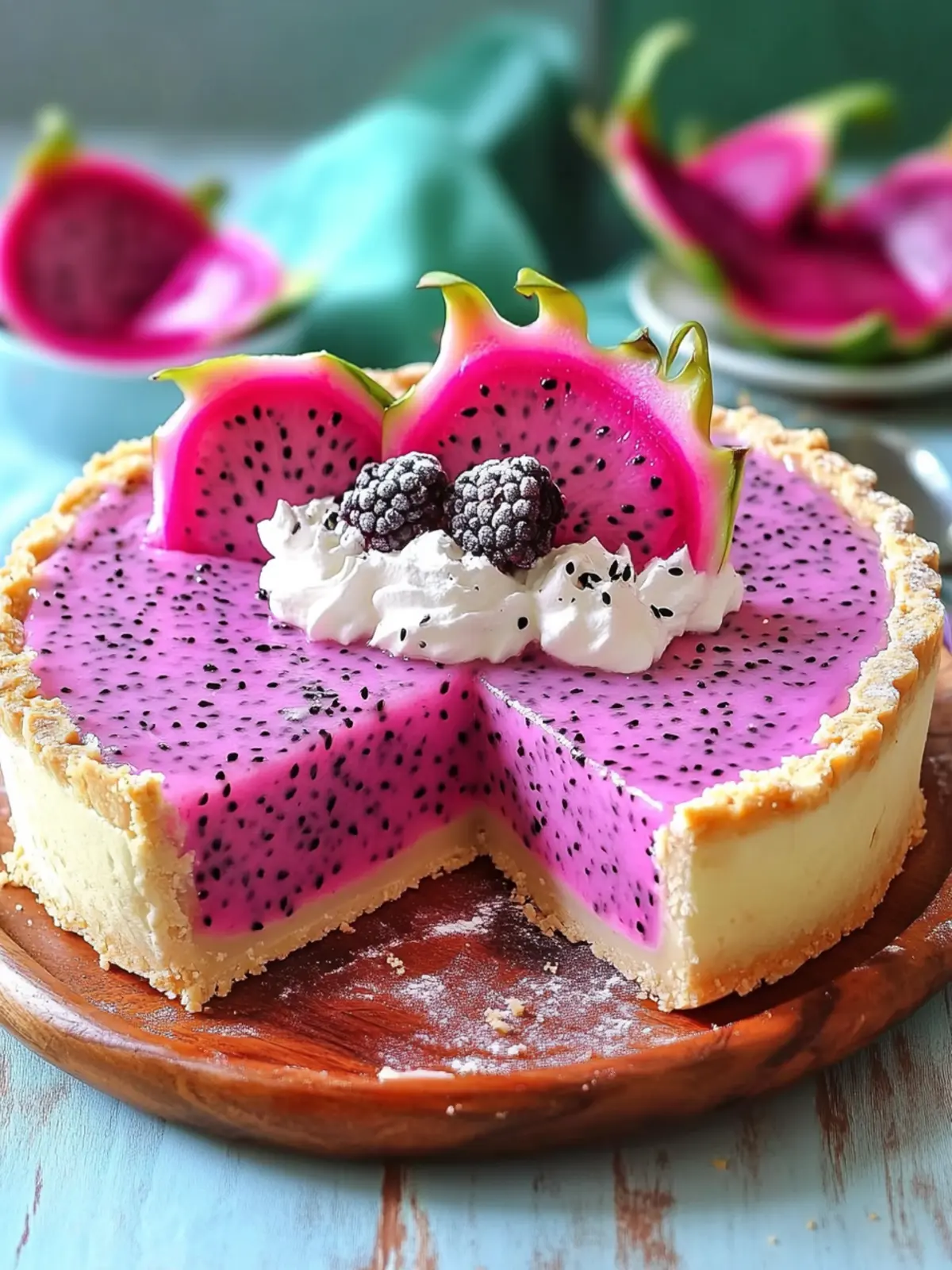 Dragon Fruit Cream Pie