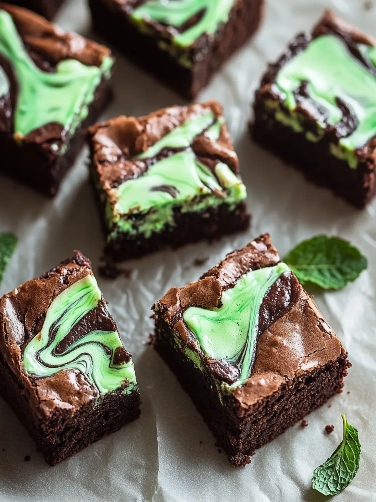 Mint Cheesecake Swirl Brownies