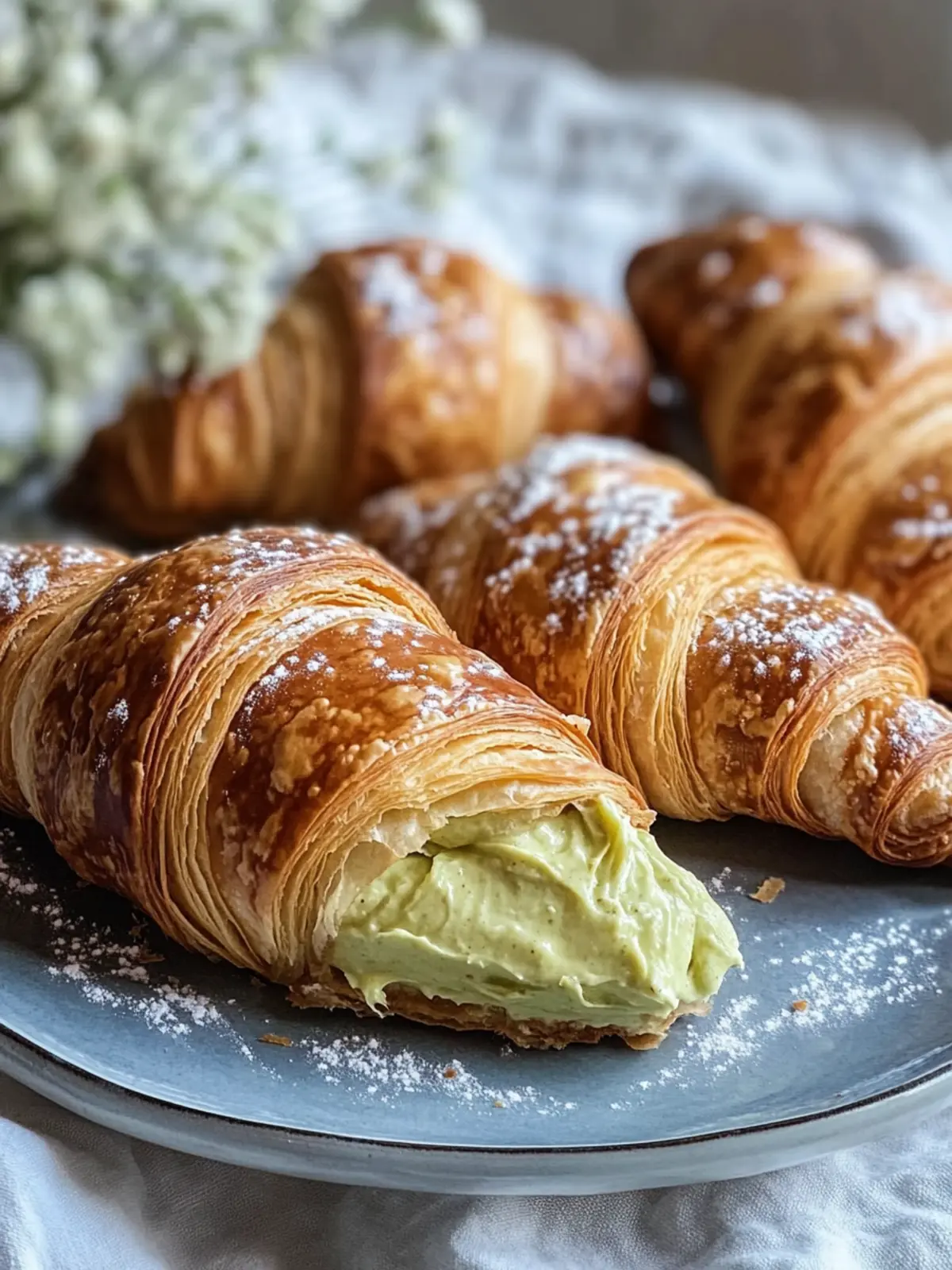 Pistachio Cream Croissants