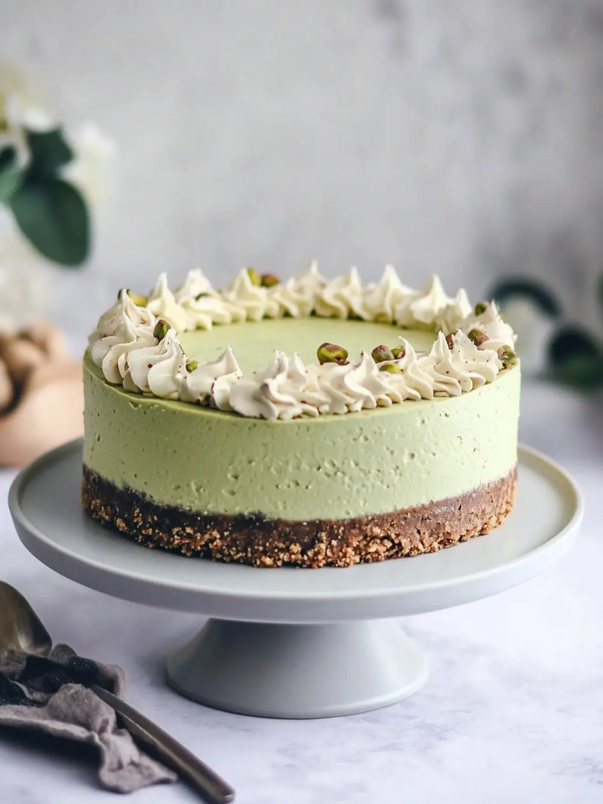 No Bake Pistachio Cheesecake