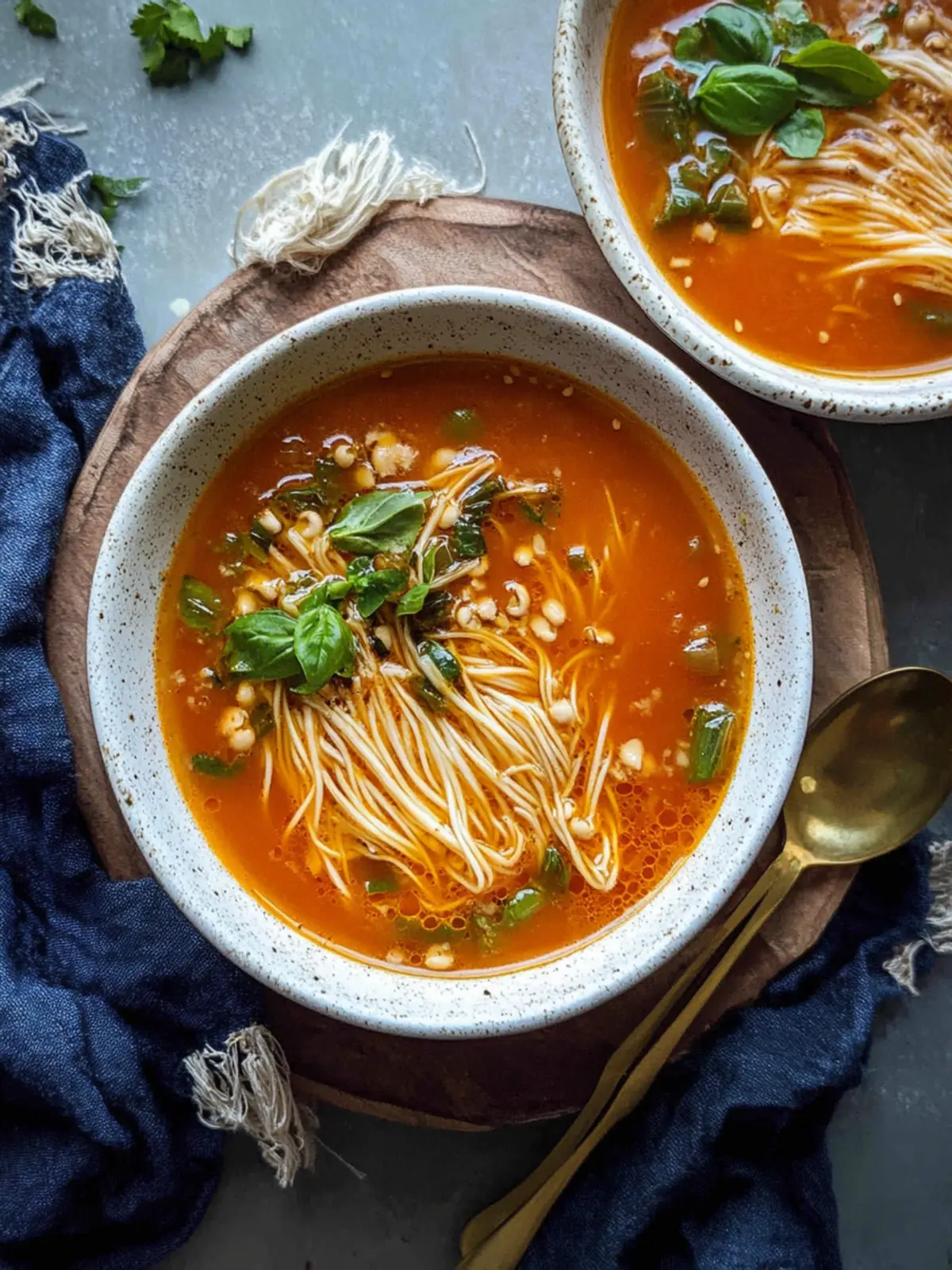 Tomato Enoki Mushroom Soup