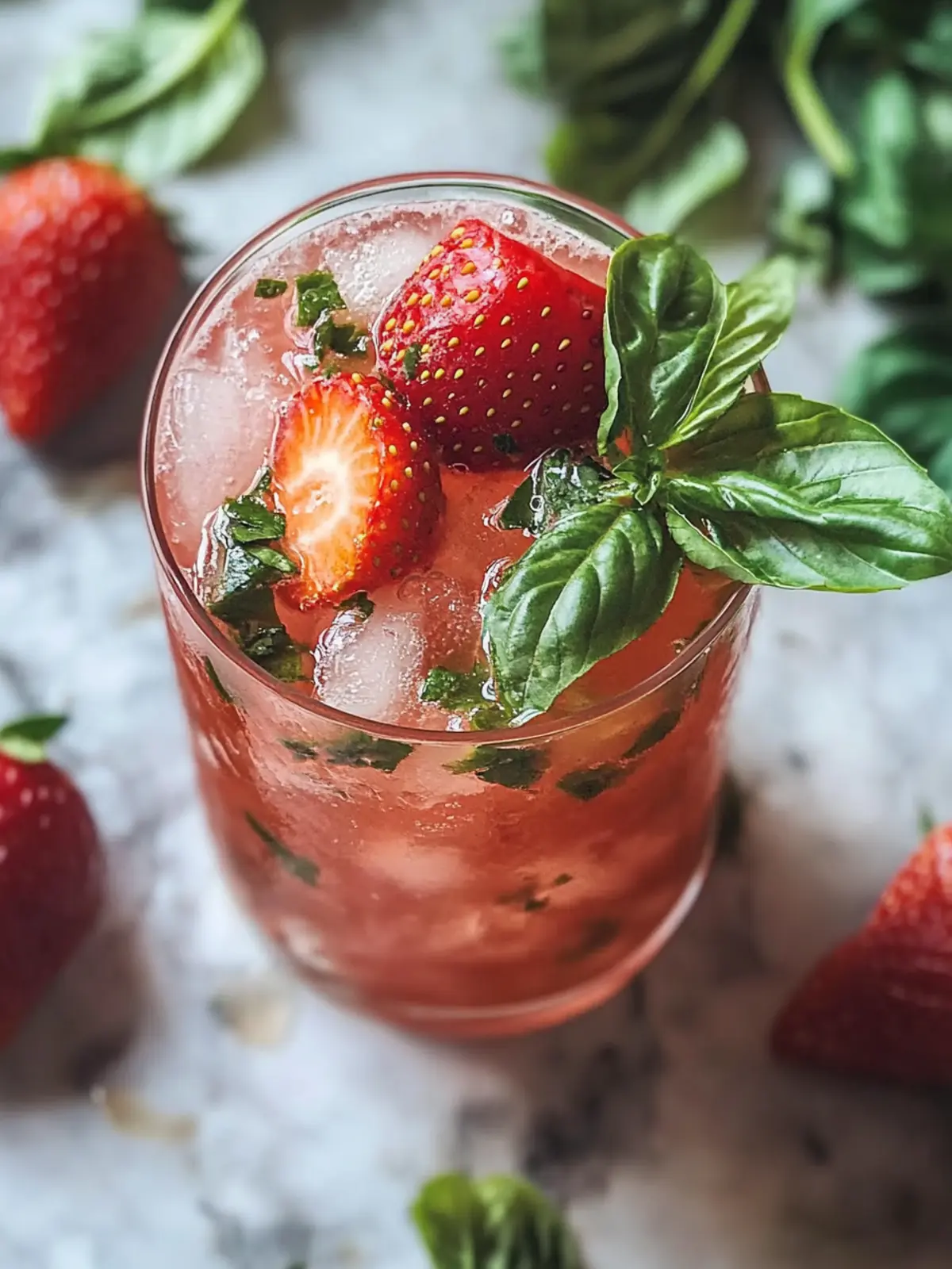 Strawberry Basil Smash Cocktail