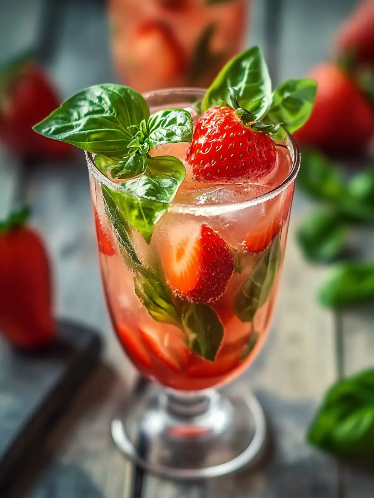 Strawberry Basil Smash Mocktail