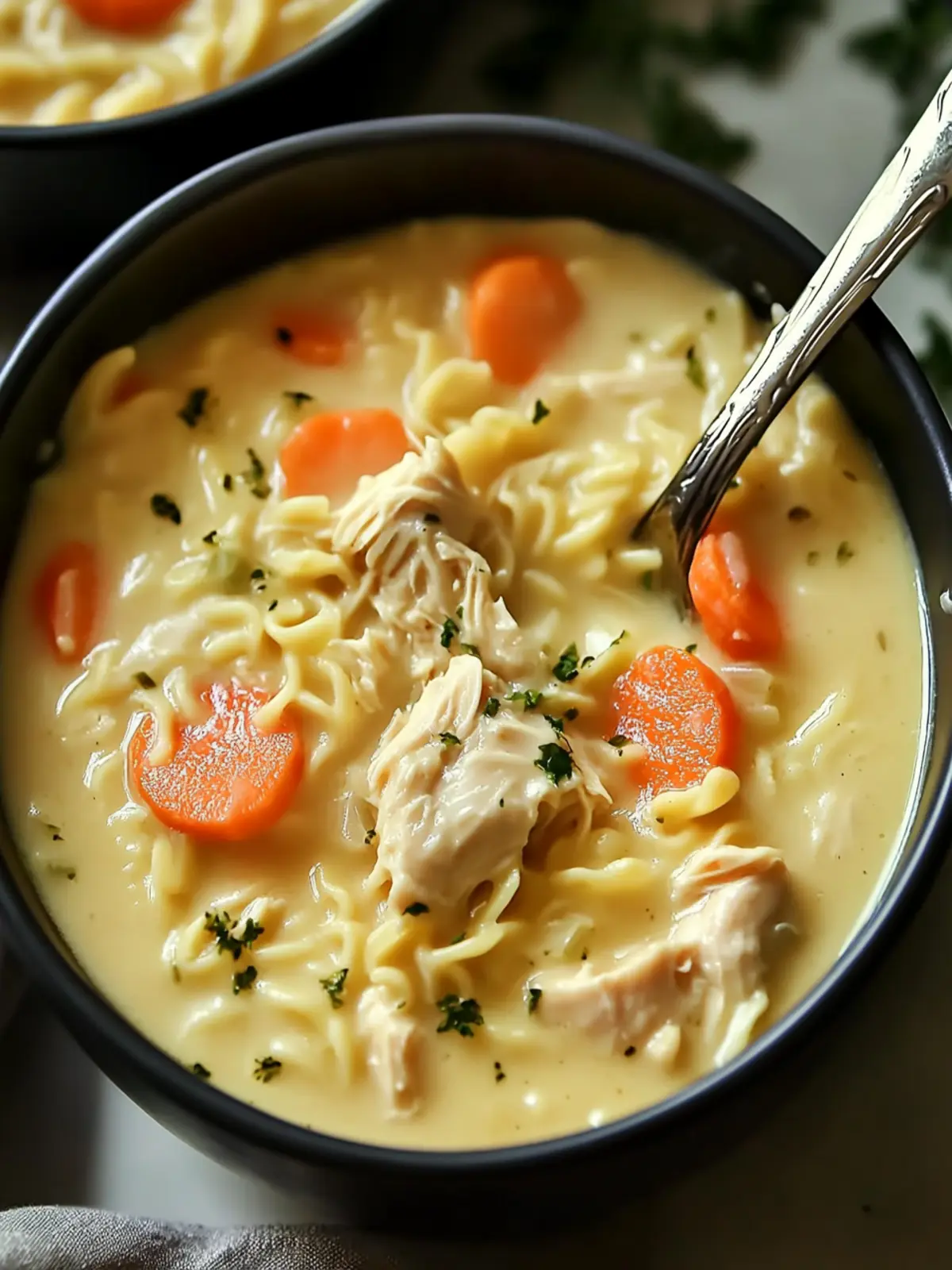 Creamy Crack Chicken Noodle Soup