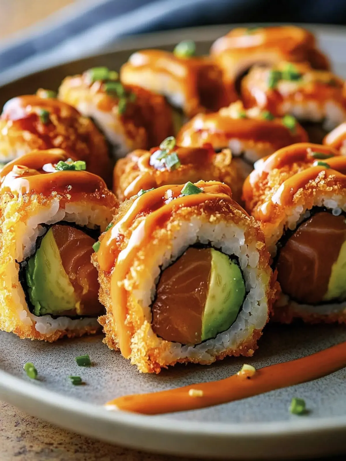 Crispy Fried Salmon & Avocado Rolls