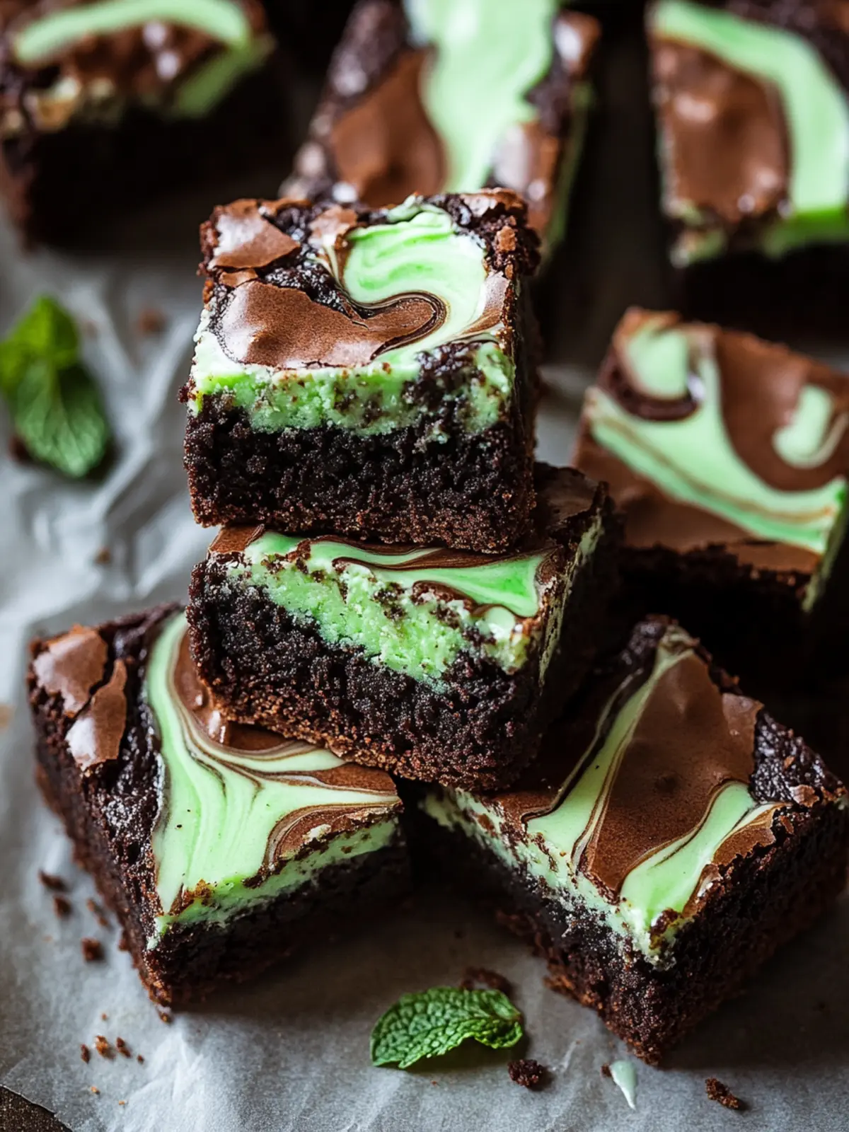 Mint Cheesecake Swirl Brownies