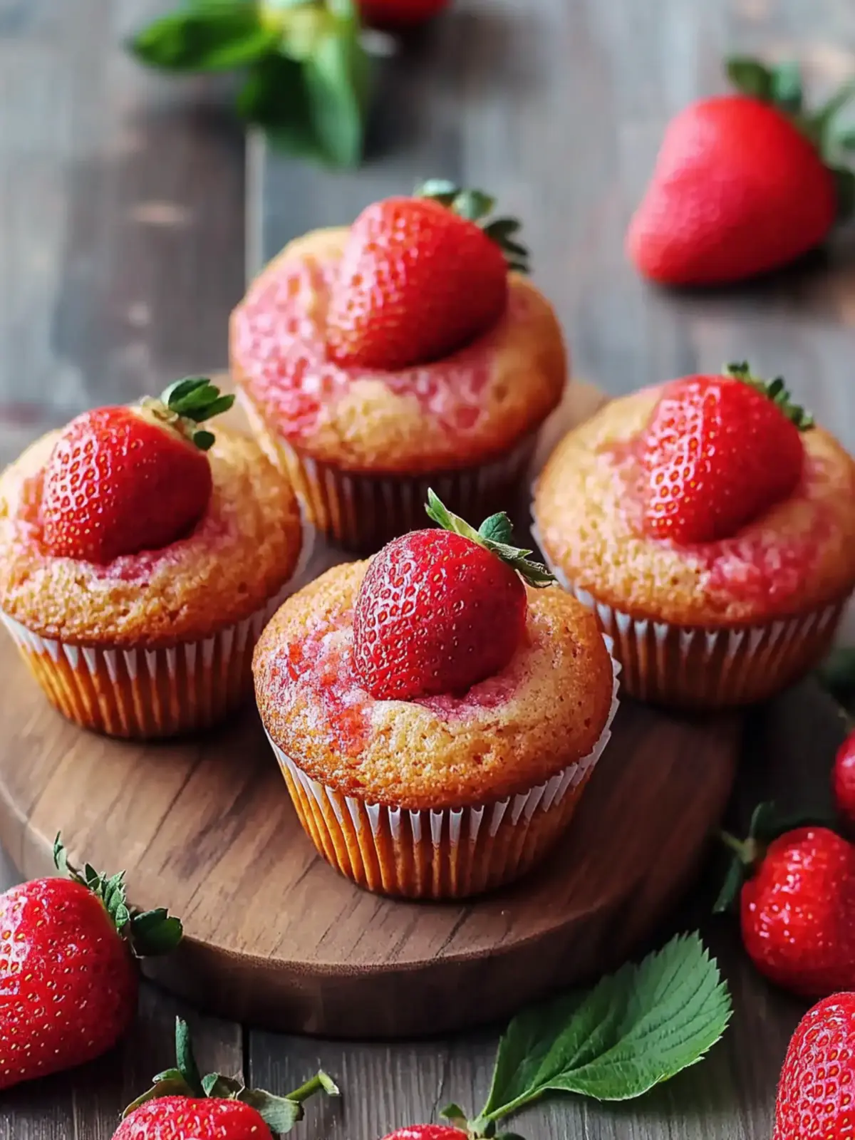 Soft Strawberry Blended Muffins