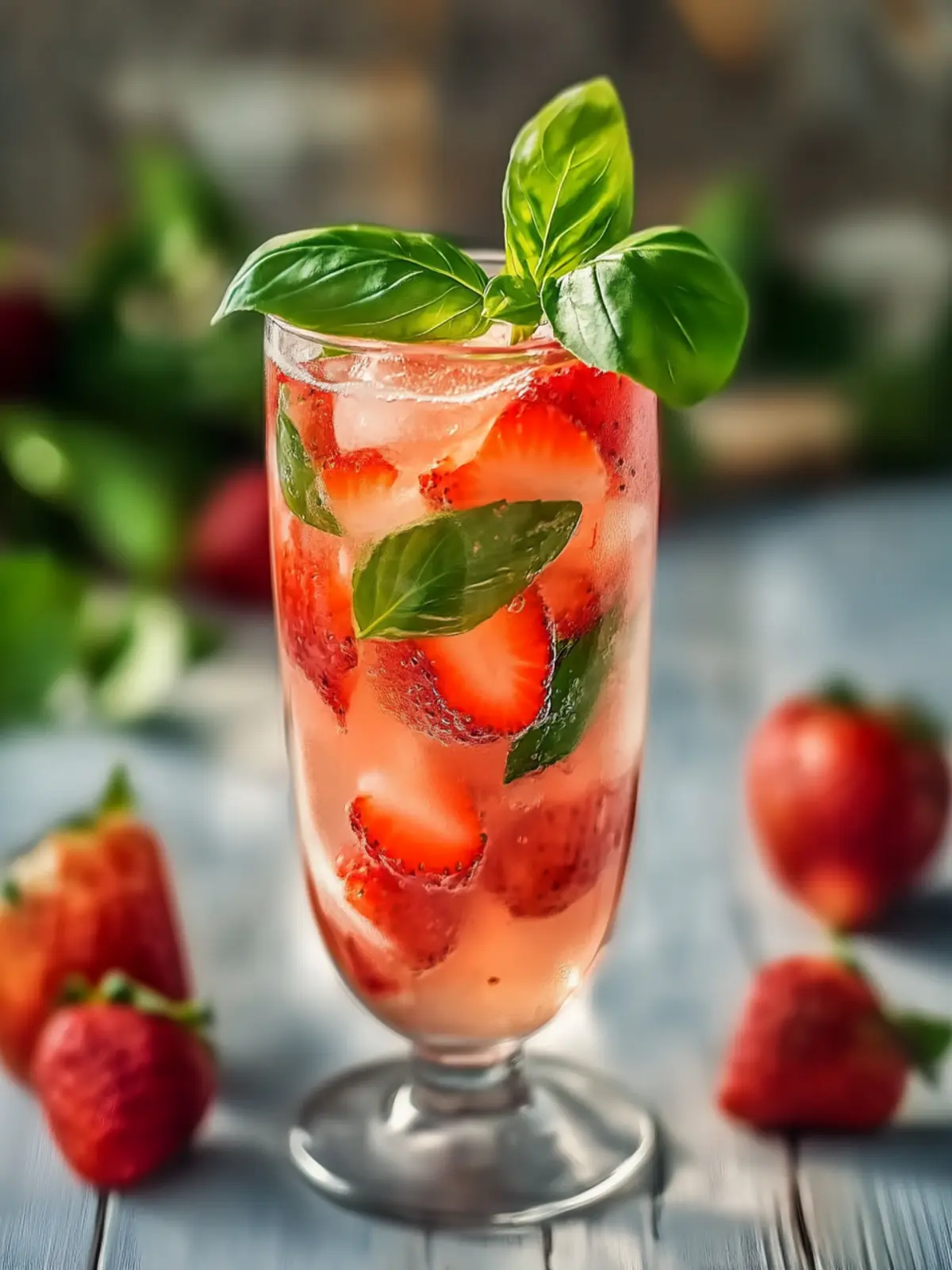 Strawberry Basil Smash Mocktail
