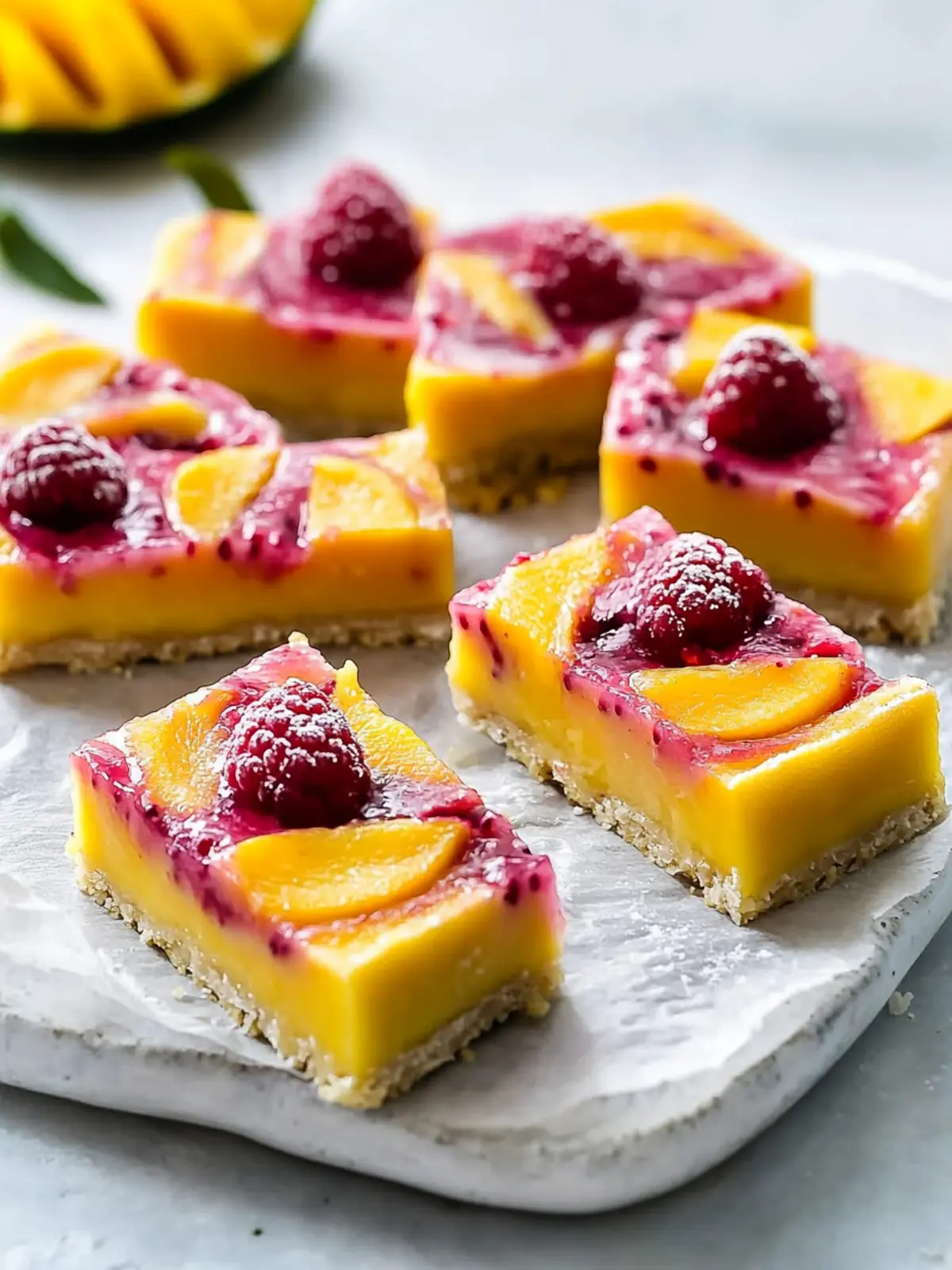 Raspberry Mango Bars