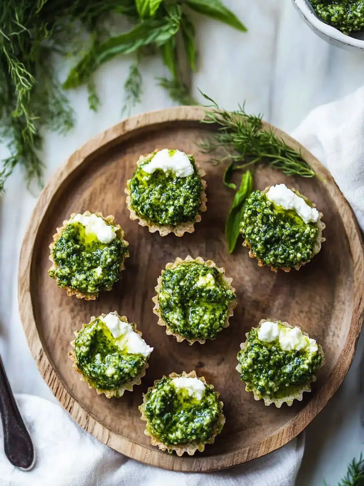 Green Goddess Pesto & Goat Cheese Bites