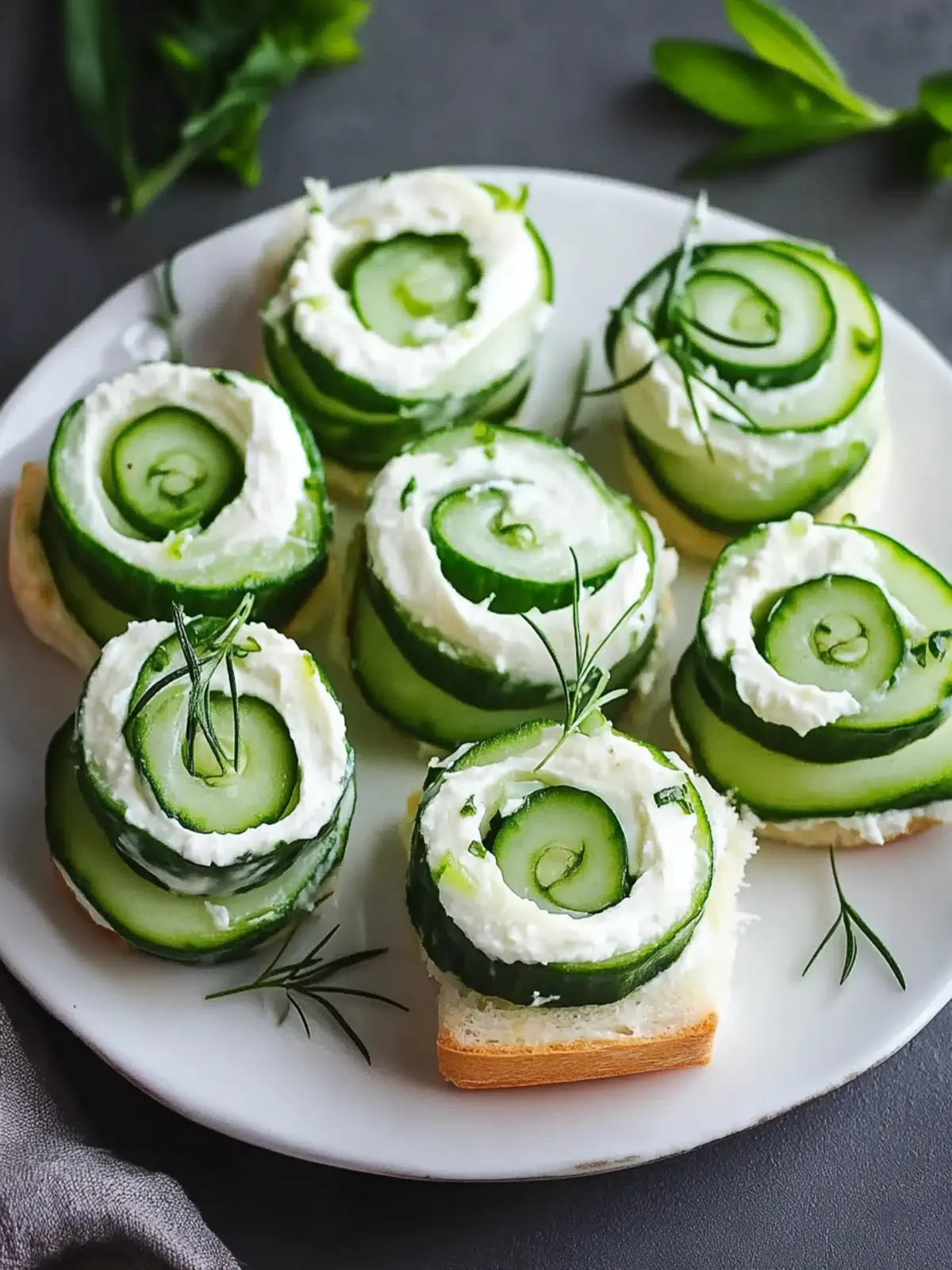 Cucumber and Cream Cheese Sandwich Rolls