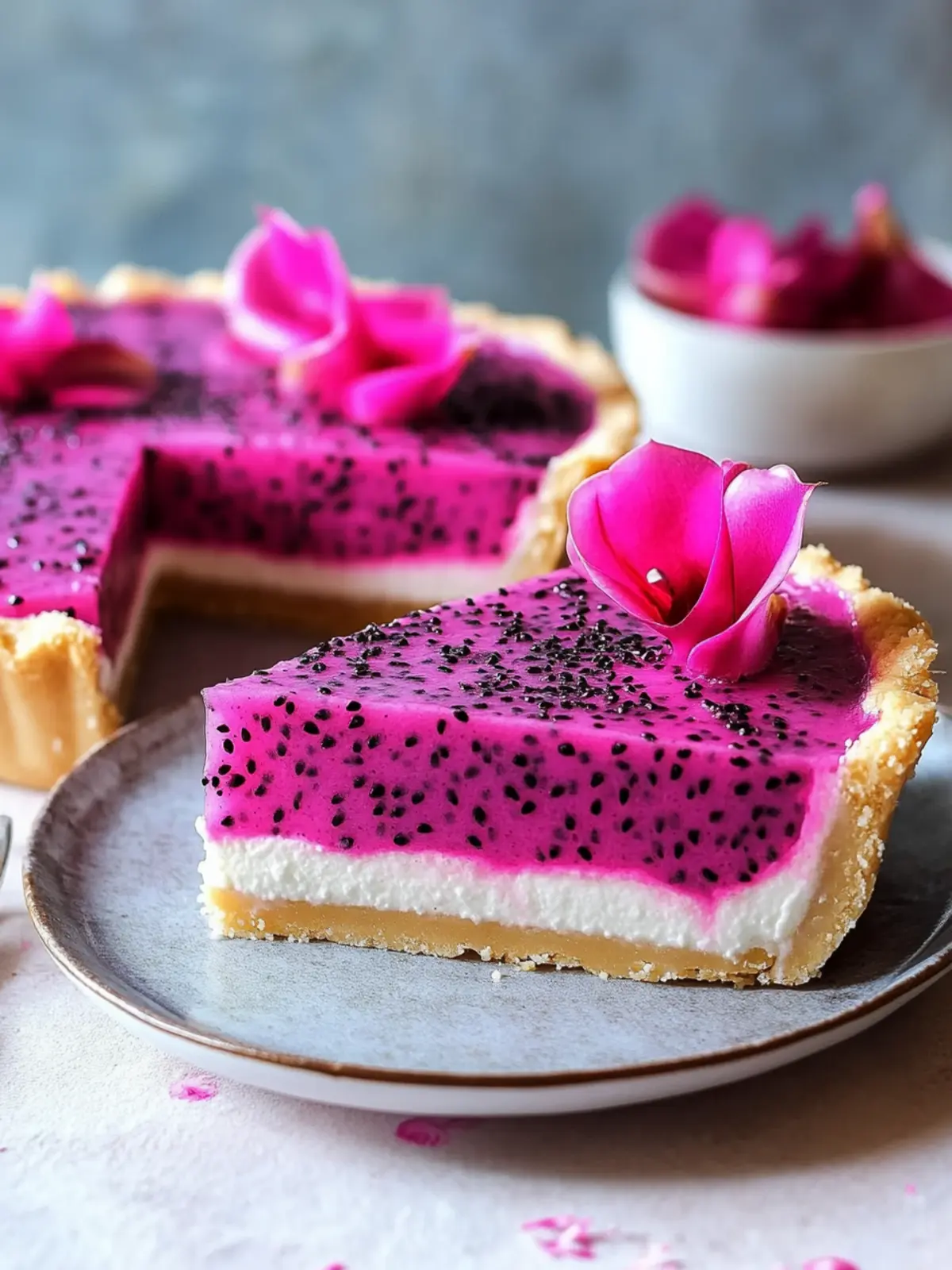 Dragon Fruit Cream Pie