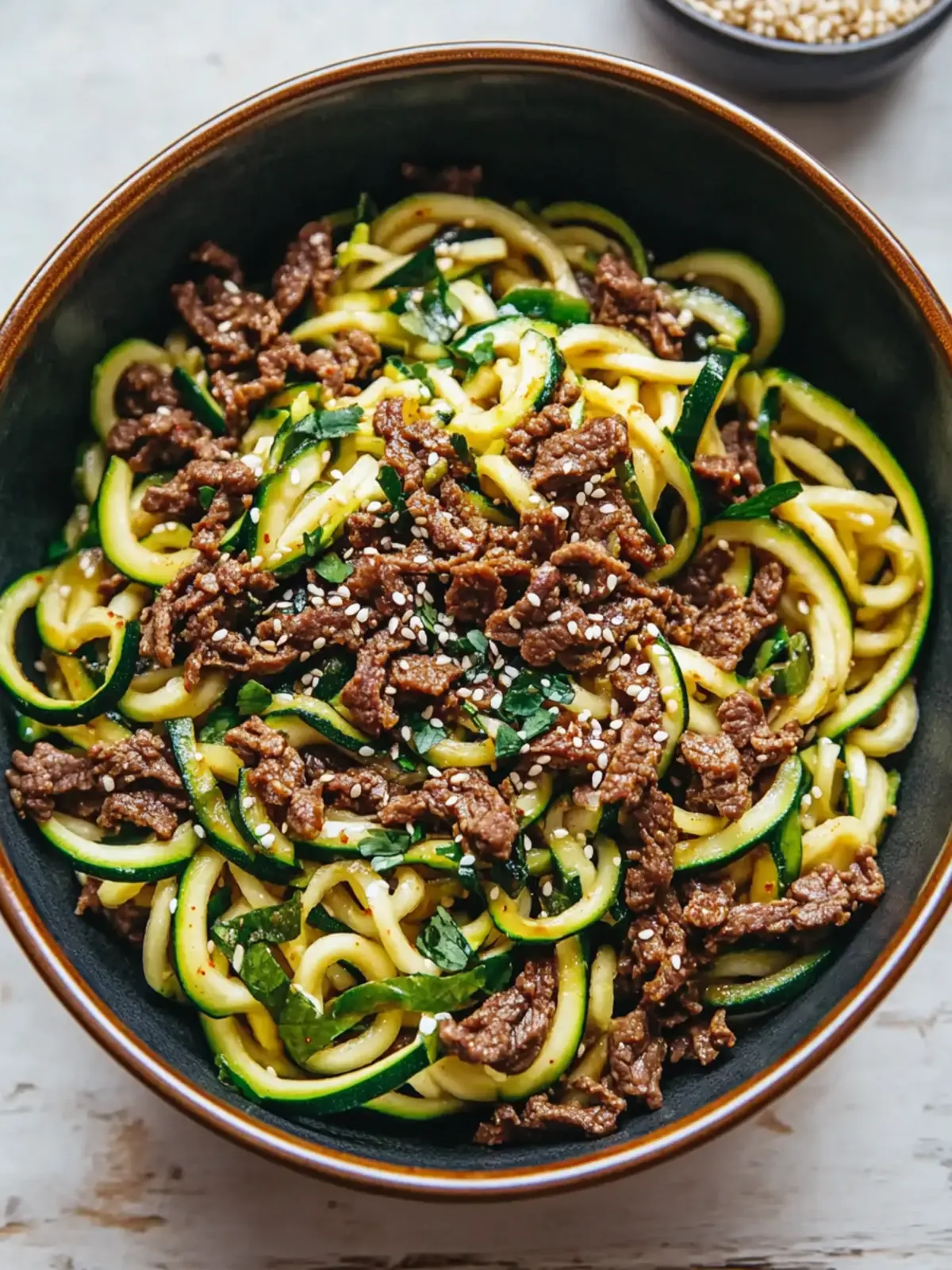 Korean Beef Zucchini Noodles