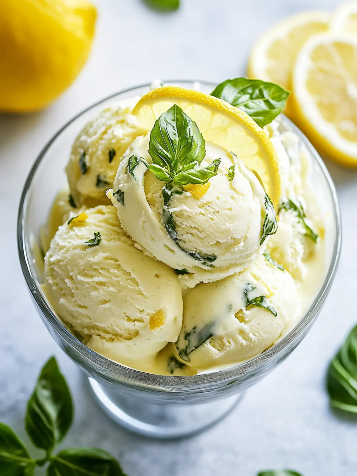 Lemon Basil Ice Cream