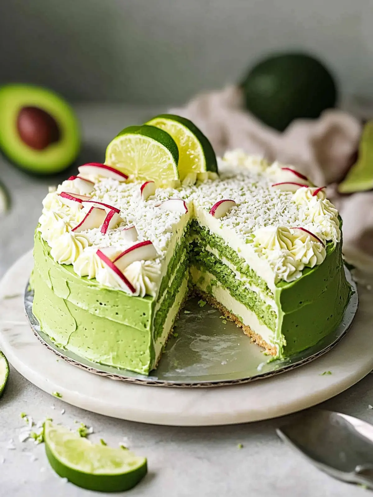Vegan Avocado Lime Coconut Cake