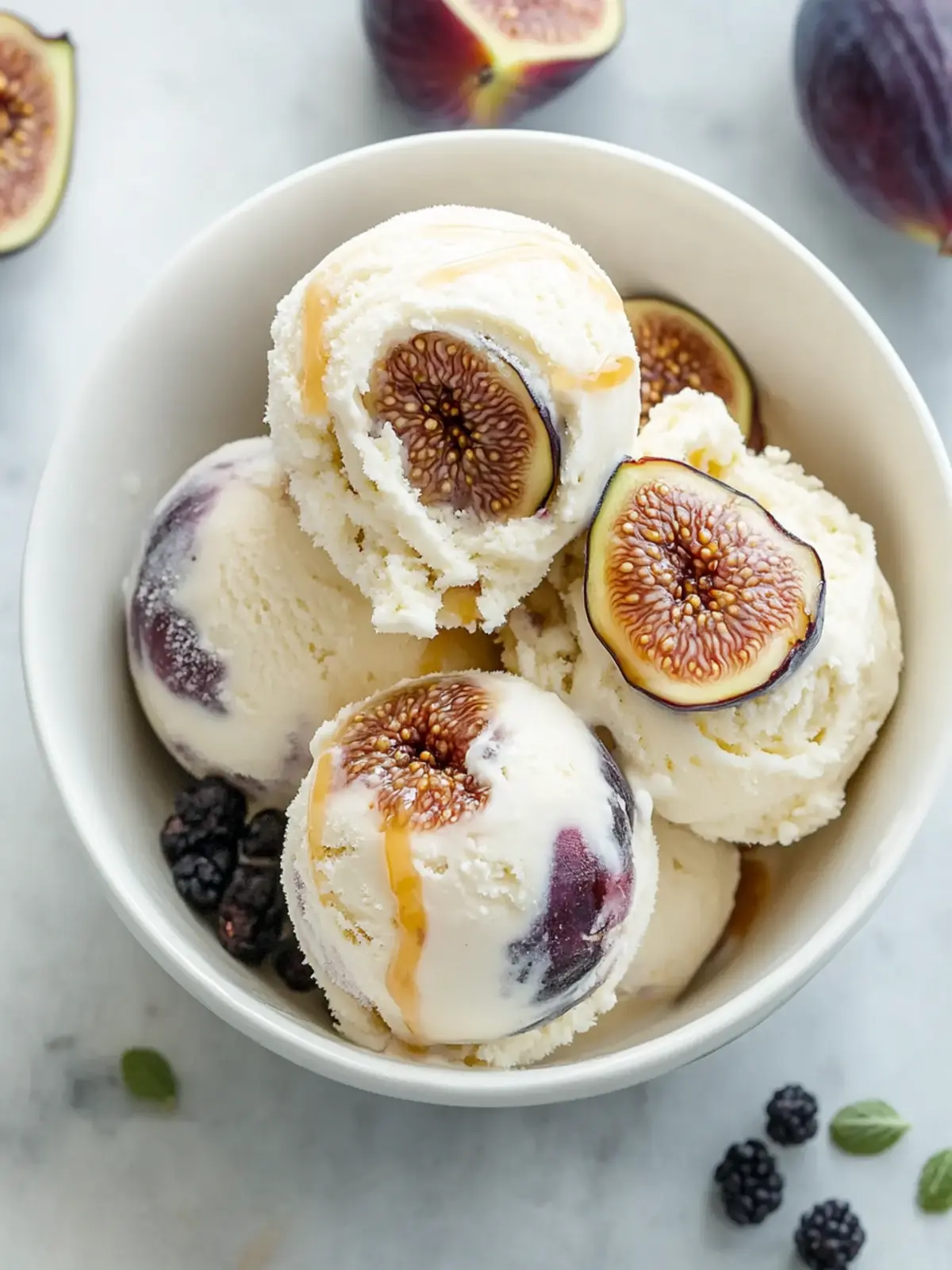 Irresistible Honey-Drizzled Fig and Ricotta Ice Cream Recipe