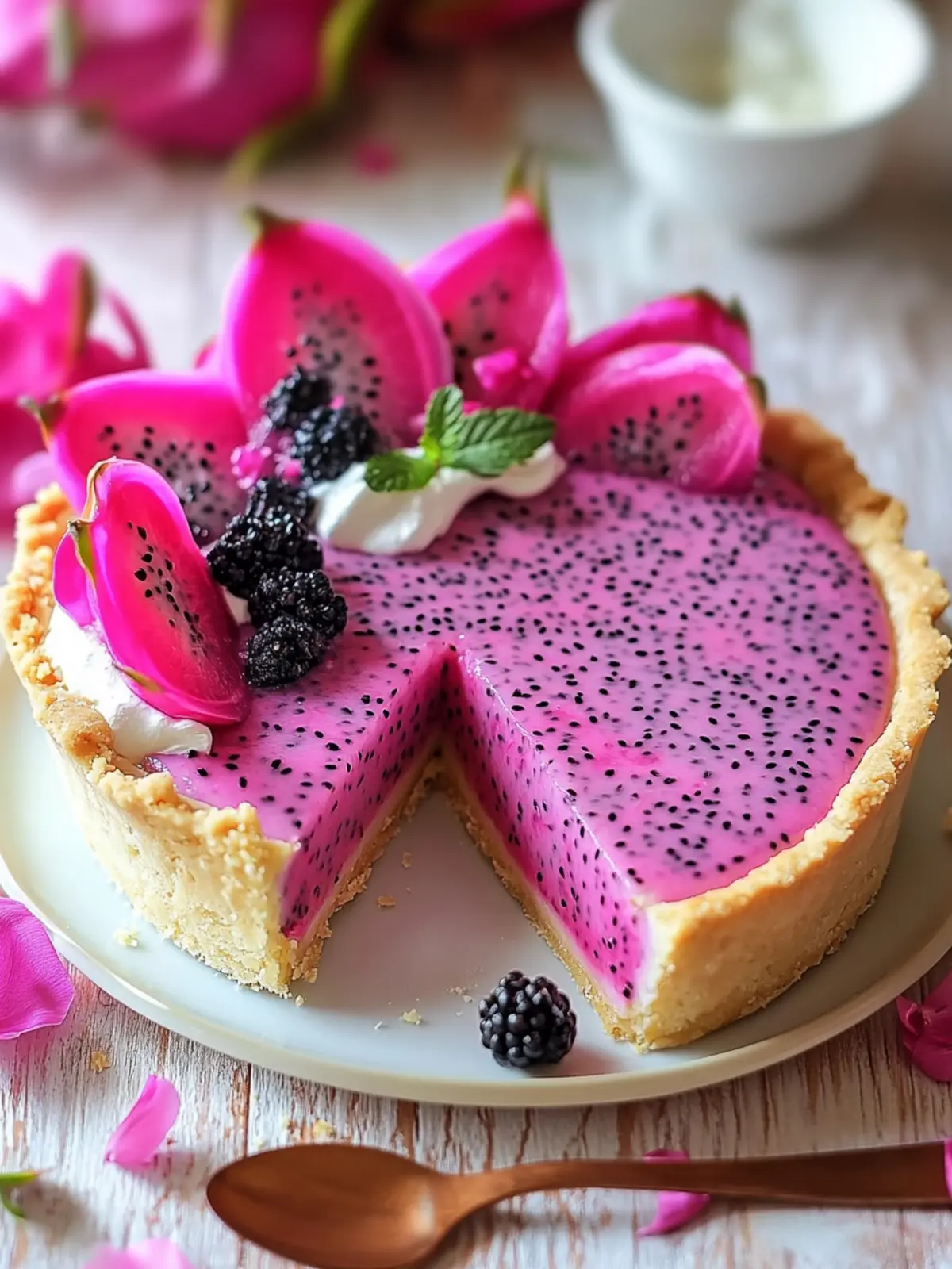 Dragon Fruit Cream Pie