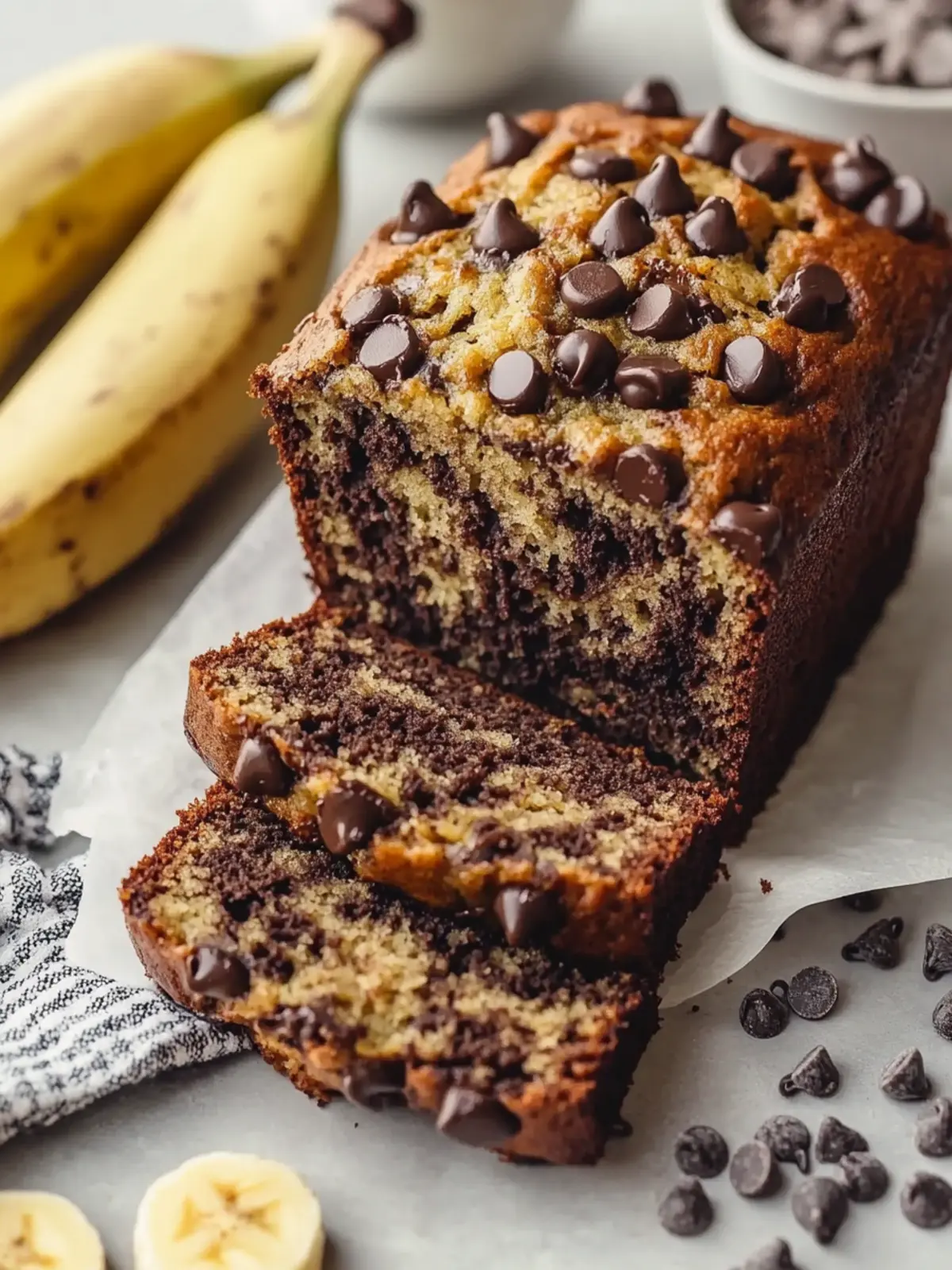 Sweet Chocolate Chip Banana Bread