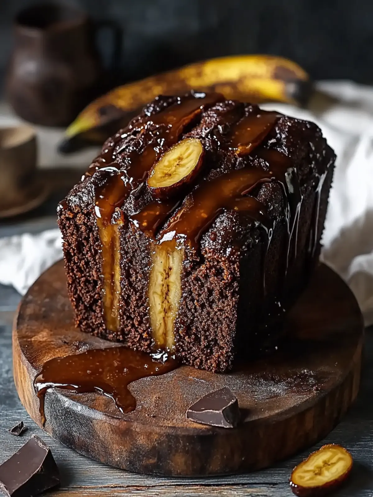 Chocolate & Caramelised Banana Bread