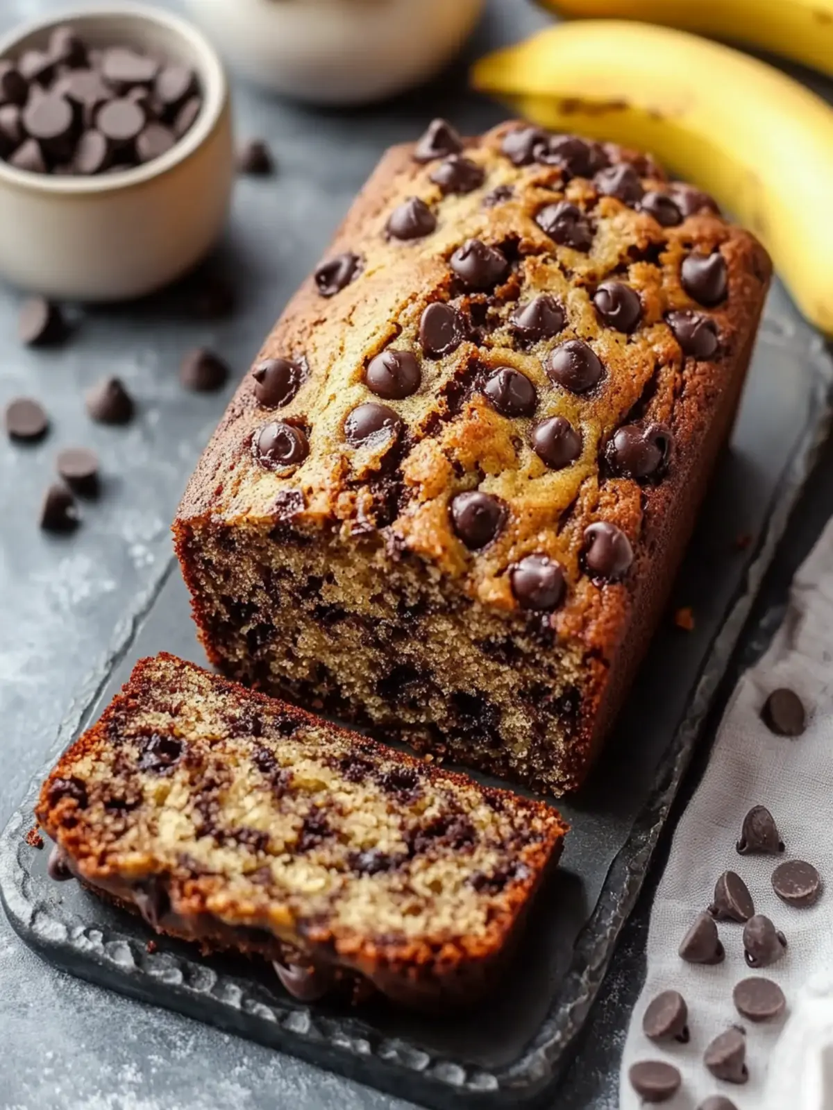 Sweet Chocolate Chip Banana Bread