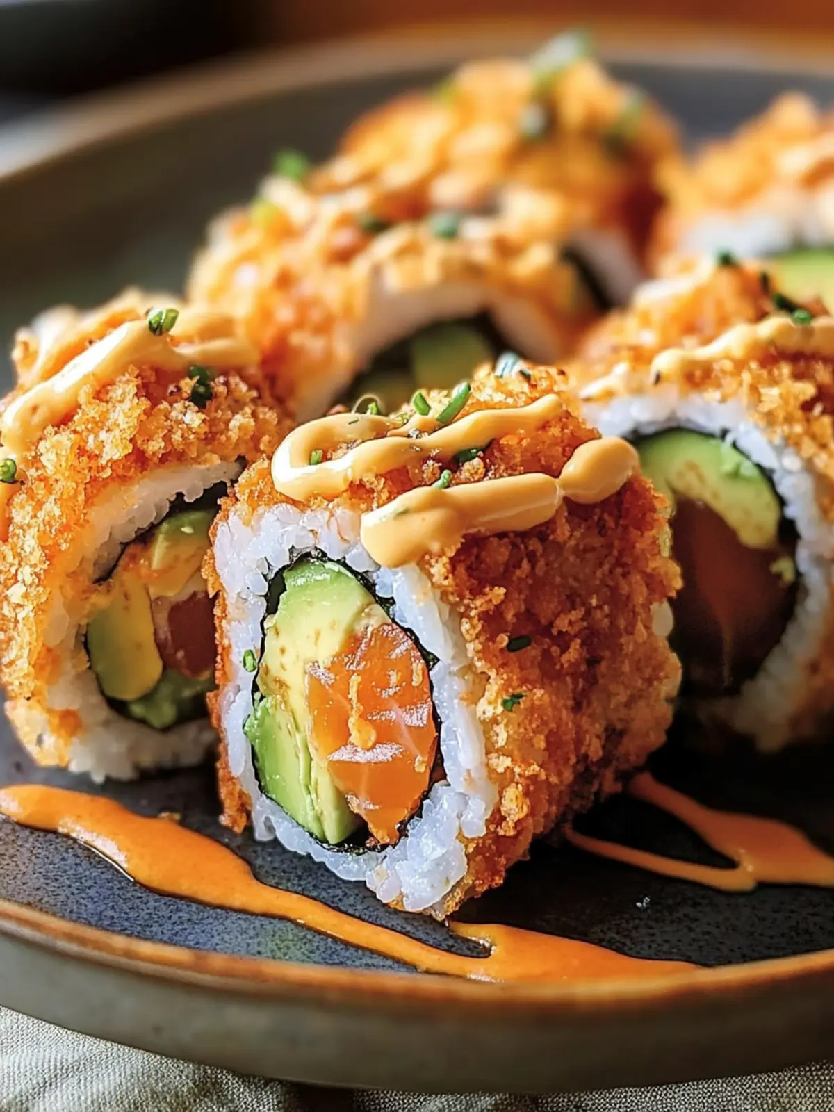 Crispy Fried Salmon & Avocado Rolls