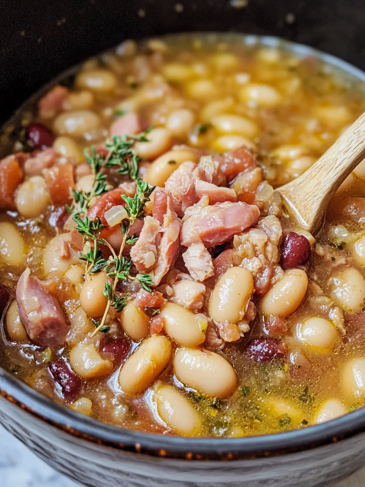Beans Cooked with Ham Hocks