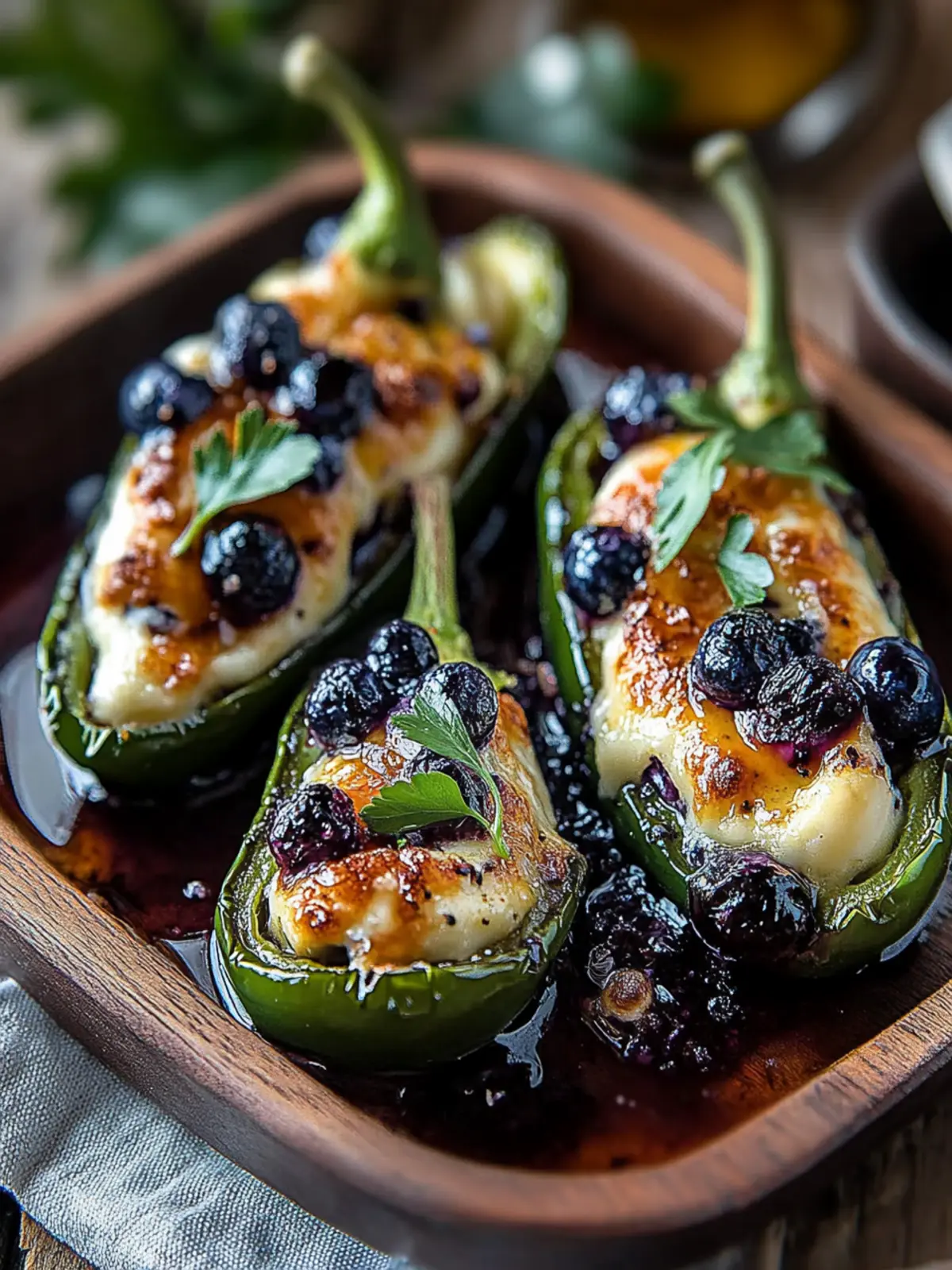 Spicy Blueberry Brie Jalapeño Poppers