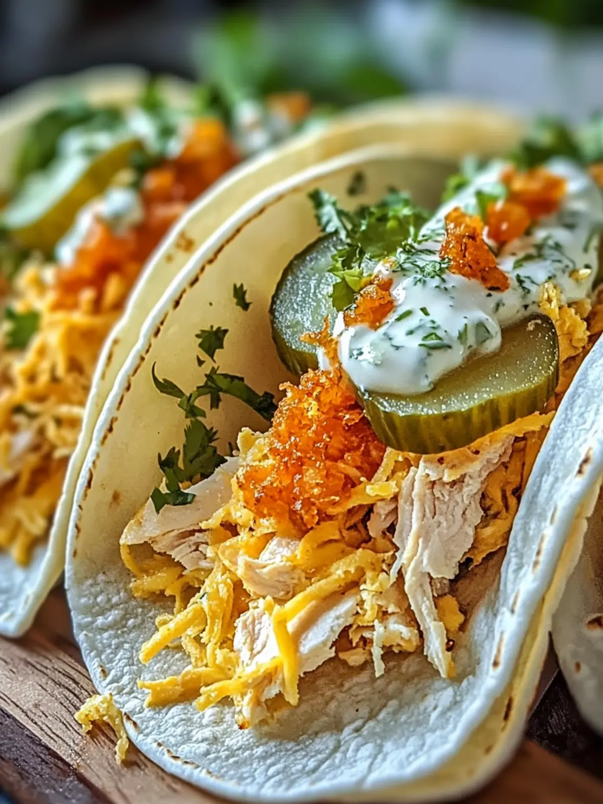 Dill Pickle Ranch Smash Chicken Tacos