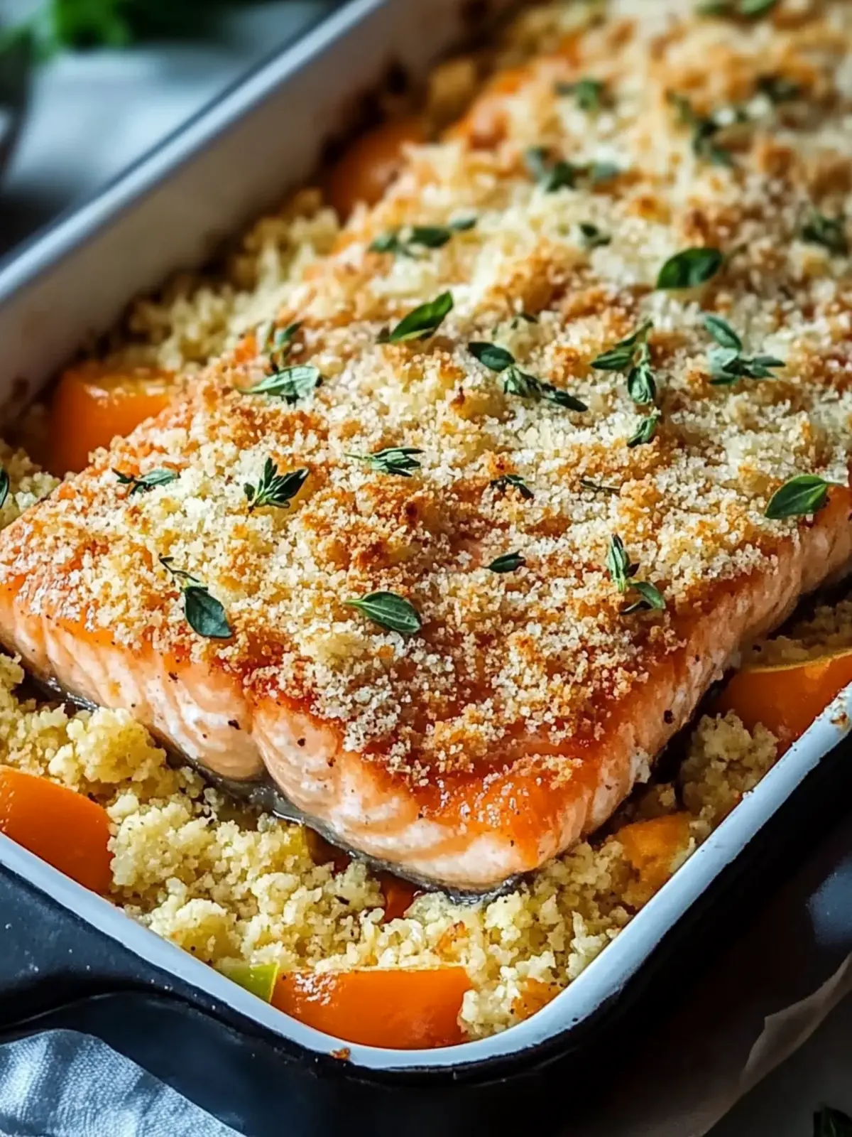 Crispy Parmesan Salmon Bake