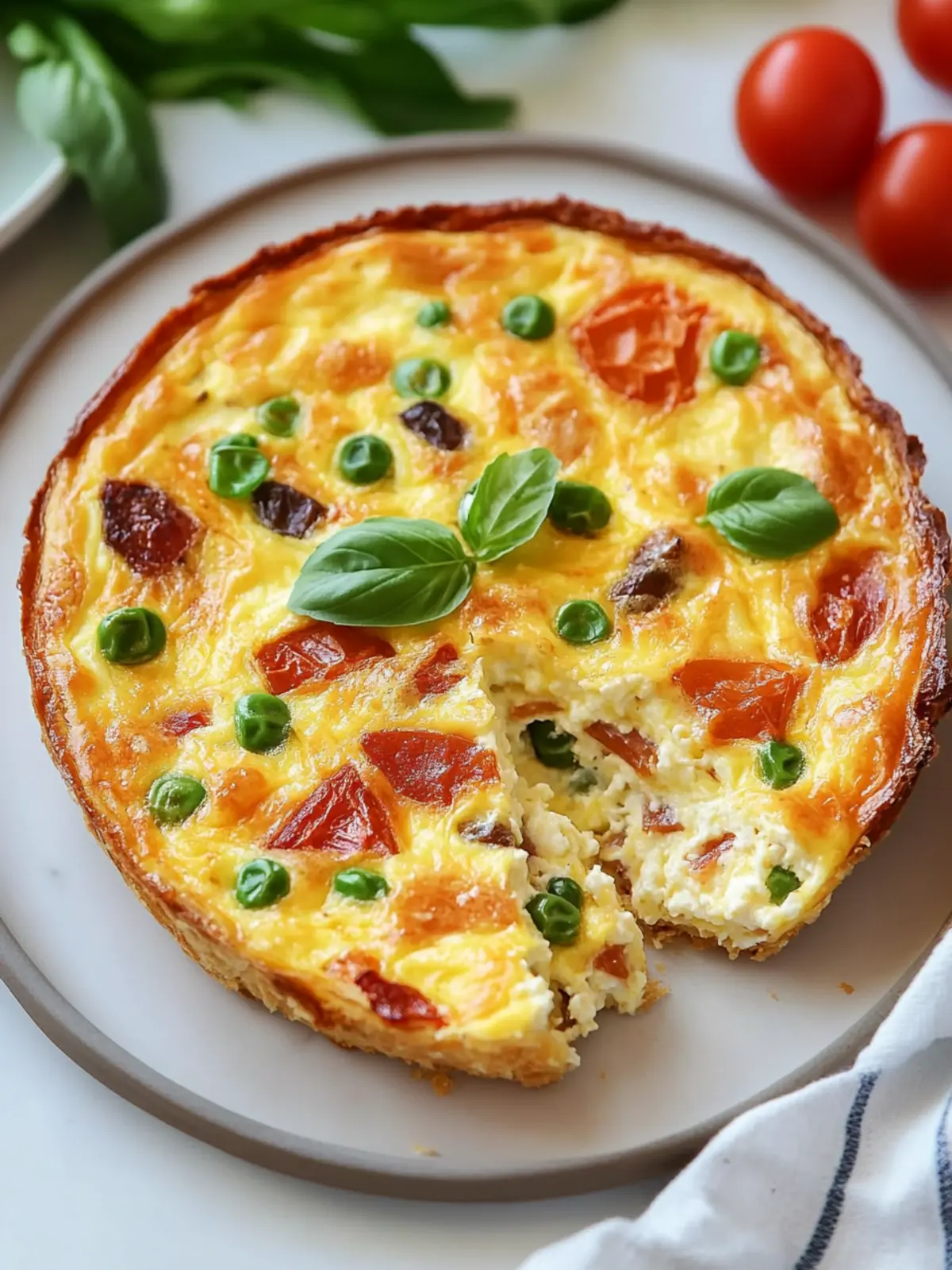 Fluffy Crustless Ricotta Quiche