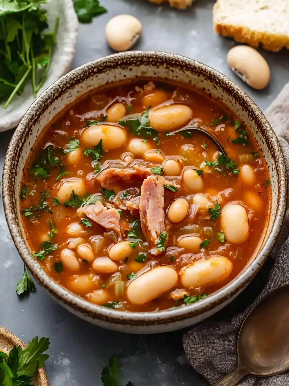 Spicy Ham and Bean Soup