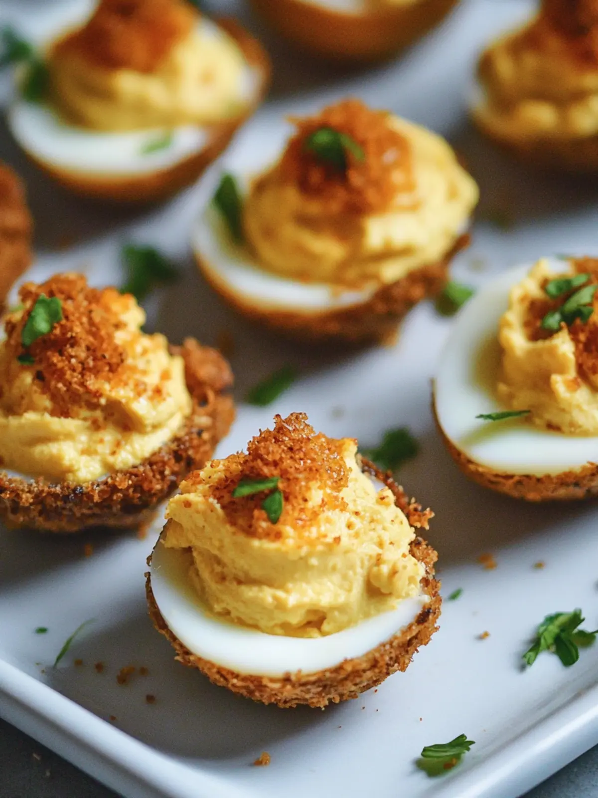 Cajun Style Fried Deviled Eggs