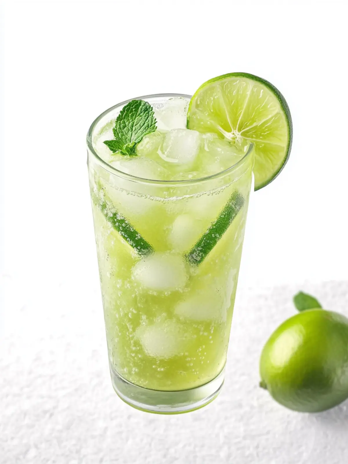 Healthy Sour Green Apple and Lime Soda