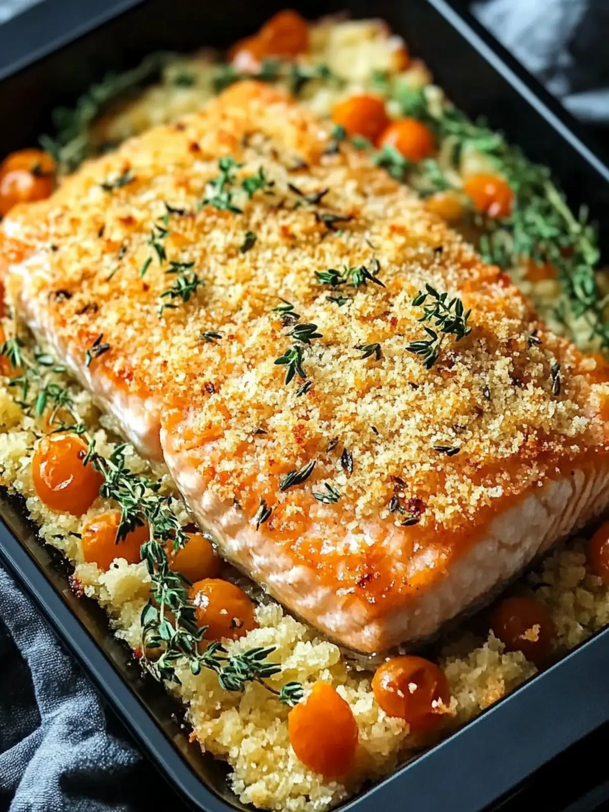 Crispy Parmesan Salmon Bake