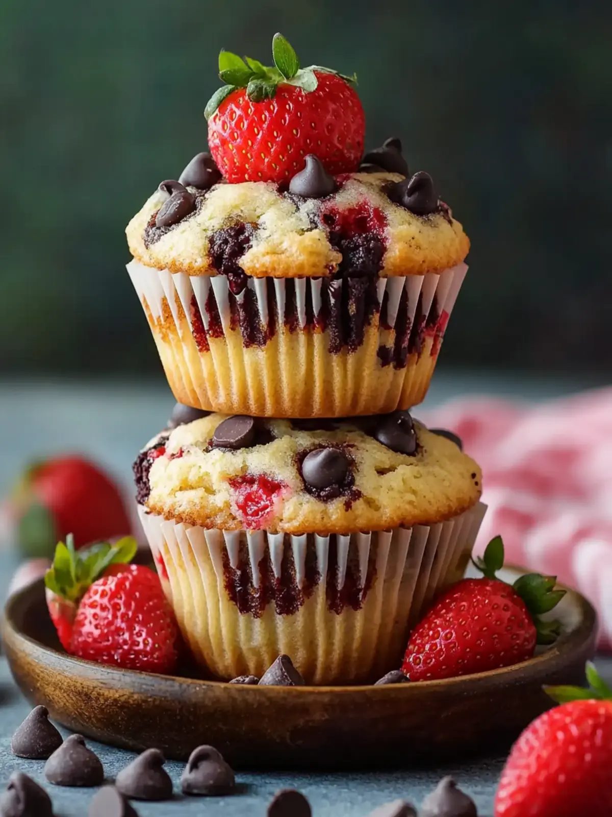 Strawberry Chocolate Chip Muffins
