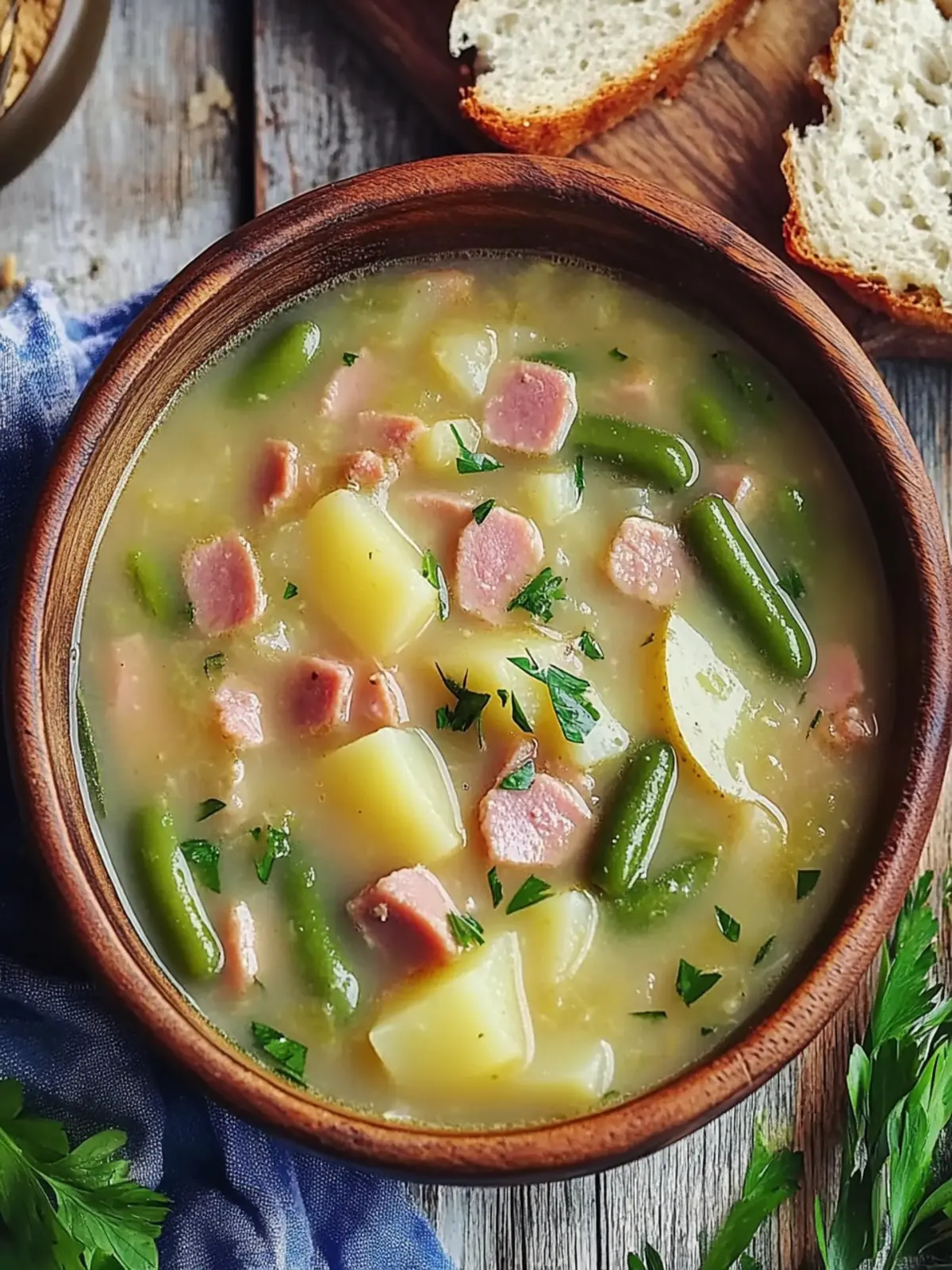 Ham Green Bean and Potato Soup