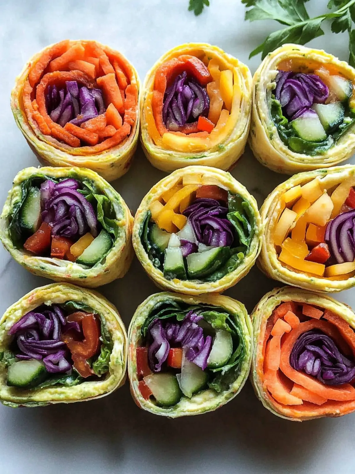 Rainbow Veggie Pinwheels