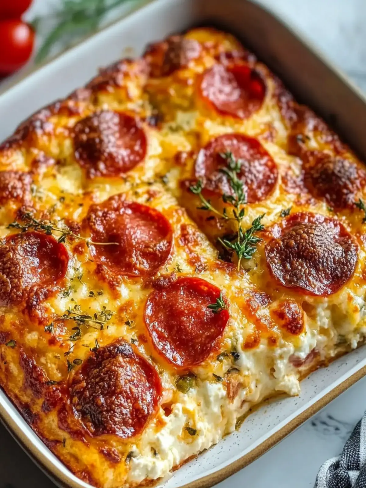 Pizza Cottage Cheese Bake