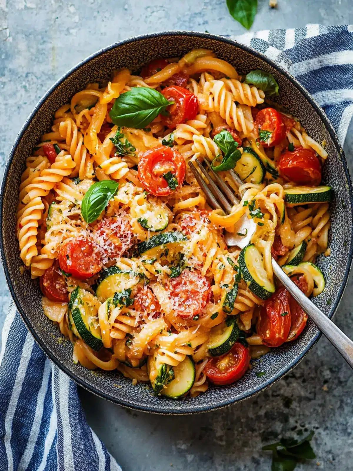 Healthy Tomato Zucchini Pasta