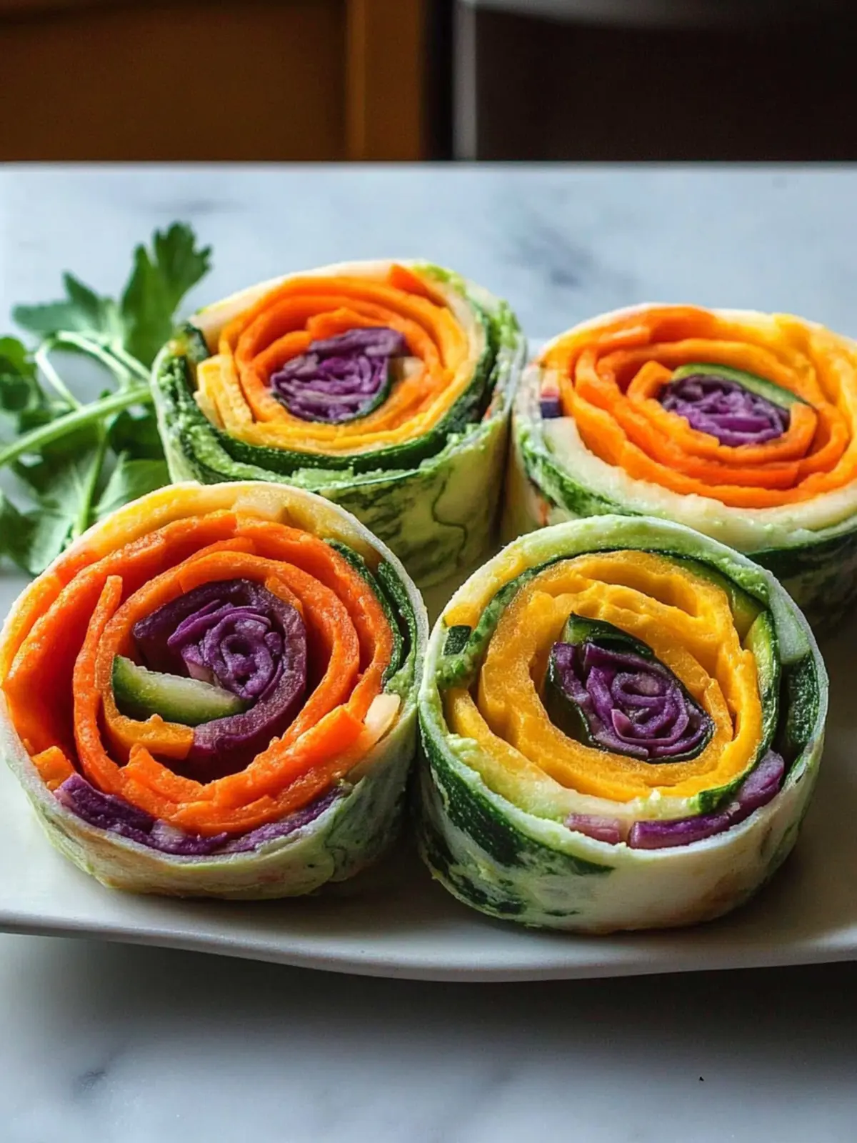 Rainbow Veggie Pinwheels